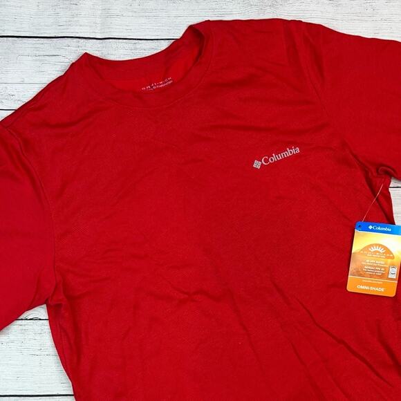 Columbia NWT Men's Thistletown Ridge Crew Performance T-Shirt Red Size Small - Picture 3 of 9